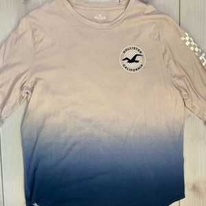 Hollister pink and blue ombré long sleeved shirt